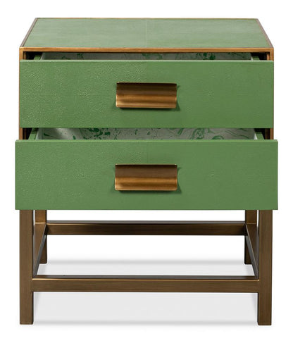 Sarreid Ltd - Gideon Shagreen Side Table, Watercress - 54003-3 veiw 3