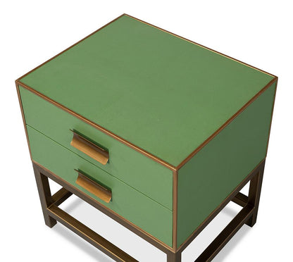 Sarreid Ltd - Gideon Shagreen Side Table, Watercress - 54003-3 veiw 4