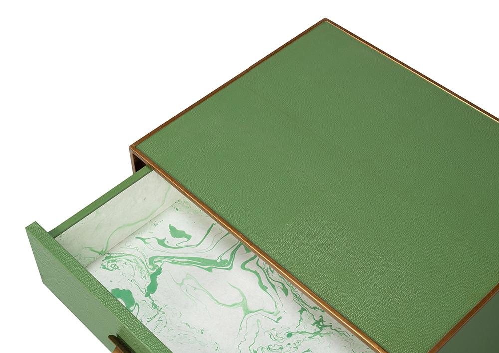 Sarreid Ltd - Gideon Shagreen Side Table, Watercress - 54003-3 veiw 5
