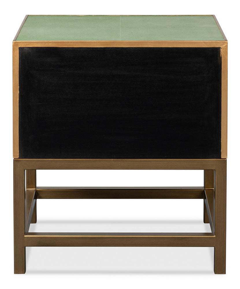 Sarreid Ltd - Gideon Shagreen Side Table, Watercress - 54003-3 veiw 7