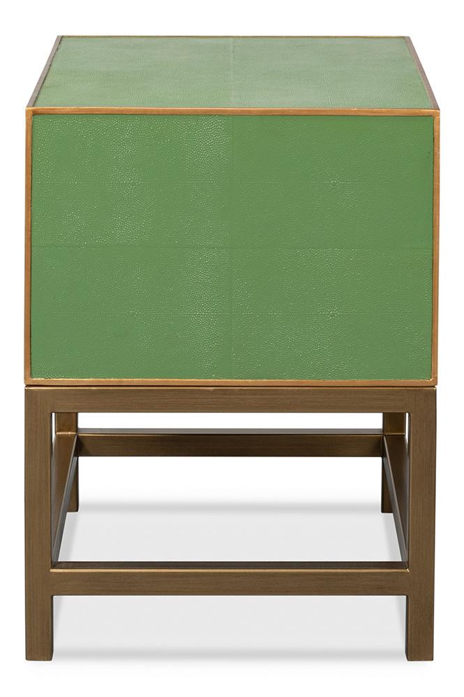 Sarreid Ltd - Gideon Shagreen Side Table, Watercress - 54003-3 veiw 8