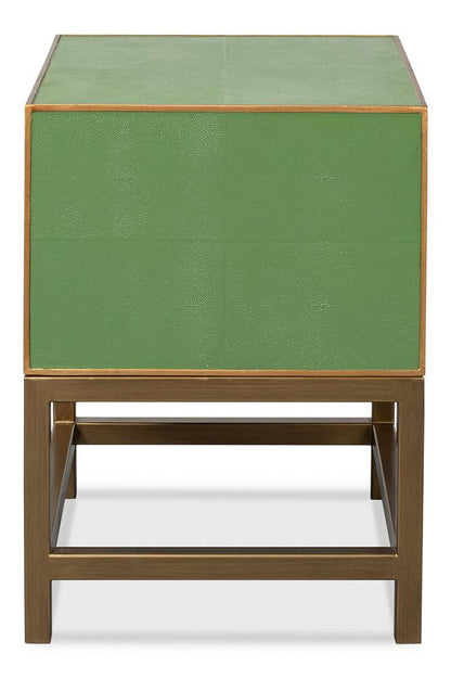 Sarreid Ltd - Gideon Shagreen Side Table, Watercress - 54003-3 veiw 8