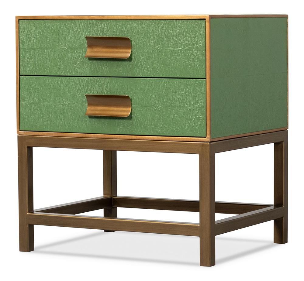 Sarreid Ltd - Gideon Shagreen Side Table, Watercress - 54003-3 veiw 12