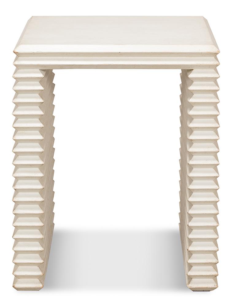 Sarreid Ltd - Stacked Side Table, Antique White - 53527-3 veiw 2