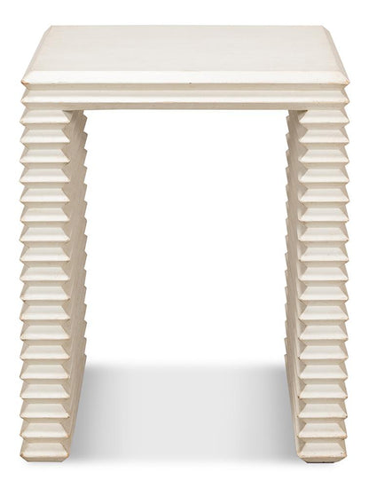 Sarreid Ltd - Stacked Side Table, Antique White - 53527-3 veiw 2