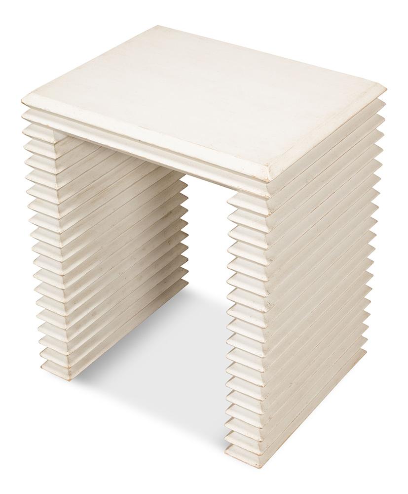 Sarreid Ltd - Stacked Side Table, Antique White - 53527-3 veiw 6