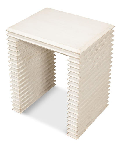 Sarreid Ltd - Stacked Side Table, Antique White - 53527-3 veiw 6