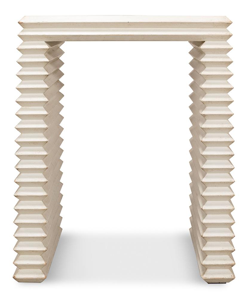 Sarreid Ltd - Stacked Side Table, Antique White - 53527-3 veiw 7