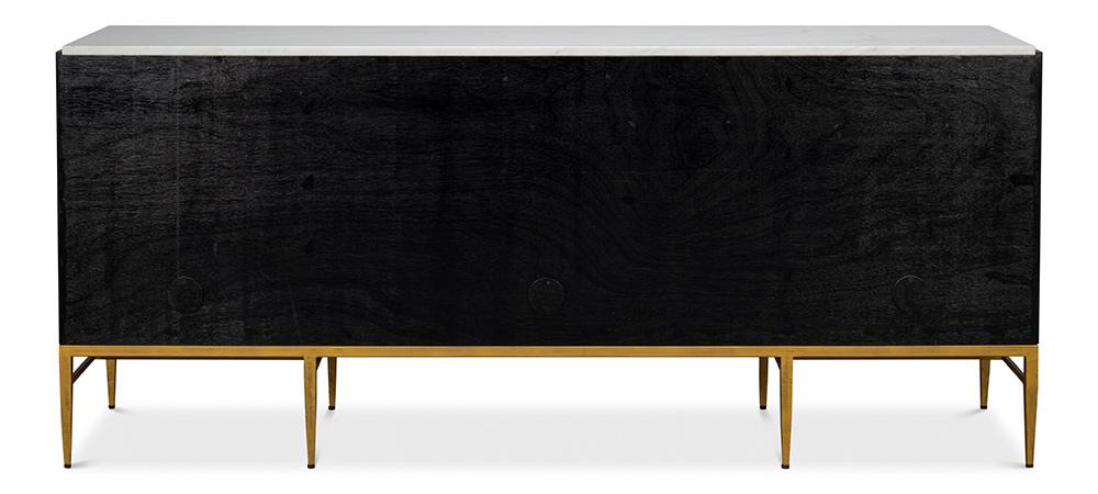 Sarreid Ltd - Palisade Shagreen Credenza, Black - 54169 veiw 9