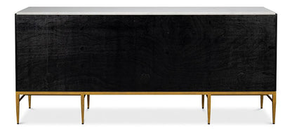 Sarreid Ltd - Palisade Shagreen Credenza, Black - 54169 veiw 9