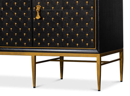 Sarreid Ltd - Palisade Shagreen Credenza, Black - 54169 veiw 12