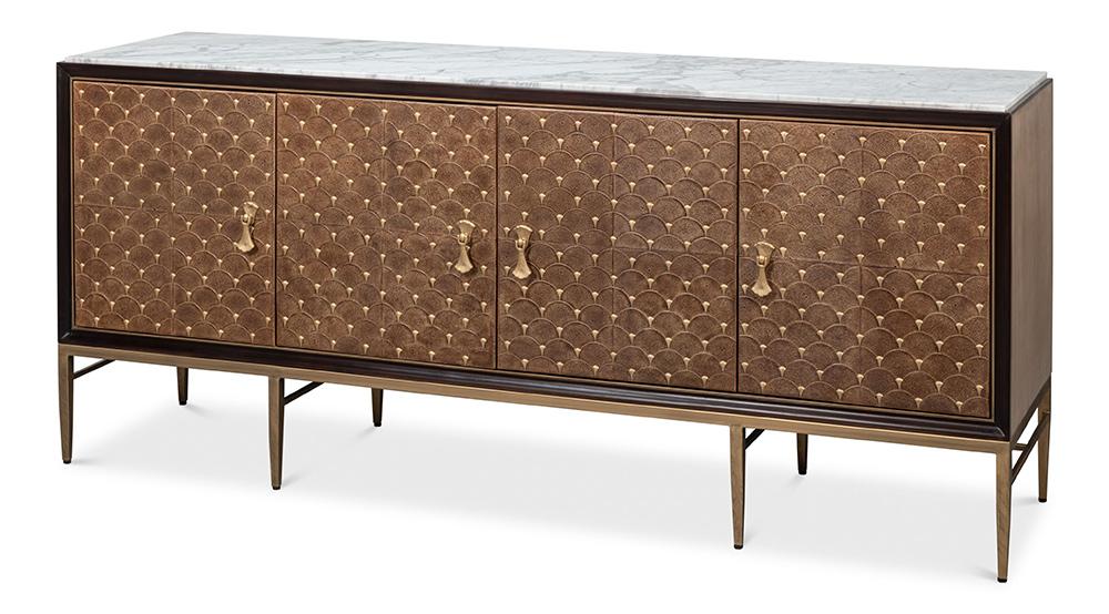 Sarreid Ltd - Palisade Shagreen Credenza - Tan - 54161 veiw 1