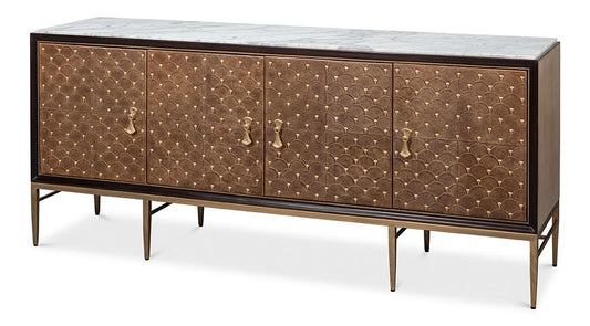 Sarreid Ltd - Palisade Shagreen Credenza - Tan - 54161 veiw 1