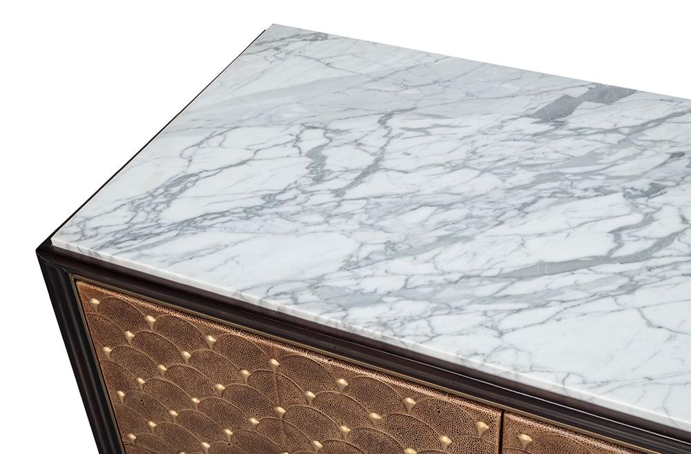 Sarreid Ltd - Palisade Shagreen Credenza - Tan - 54161 veiw 5