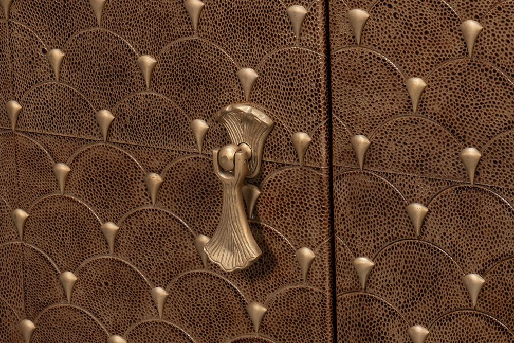 Sarreid Ltd - Palisade Shagreen Credenza - Tan - 54161 veiw 6