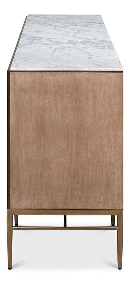 Sarreid Ltd - Palisade Shagreen Credenza - Tan - 54161 veiw 8