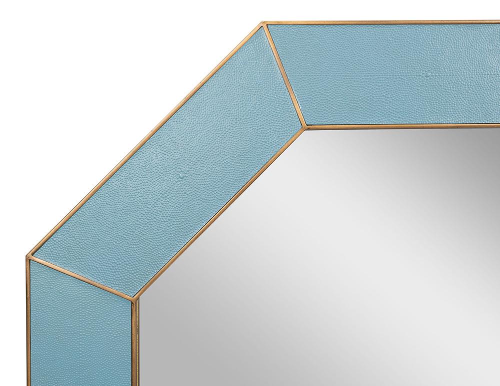 Sarreid Ltd - Eleanor Mirror,Shagreen,Chambray Blue - 54249-4 veiw 3