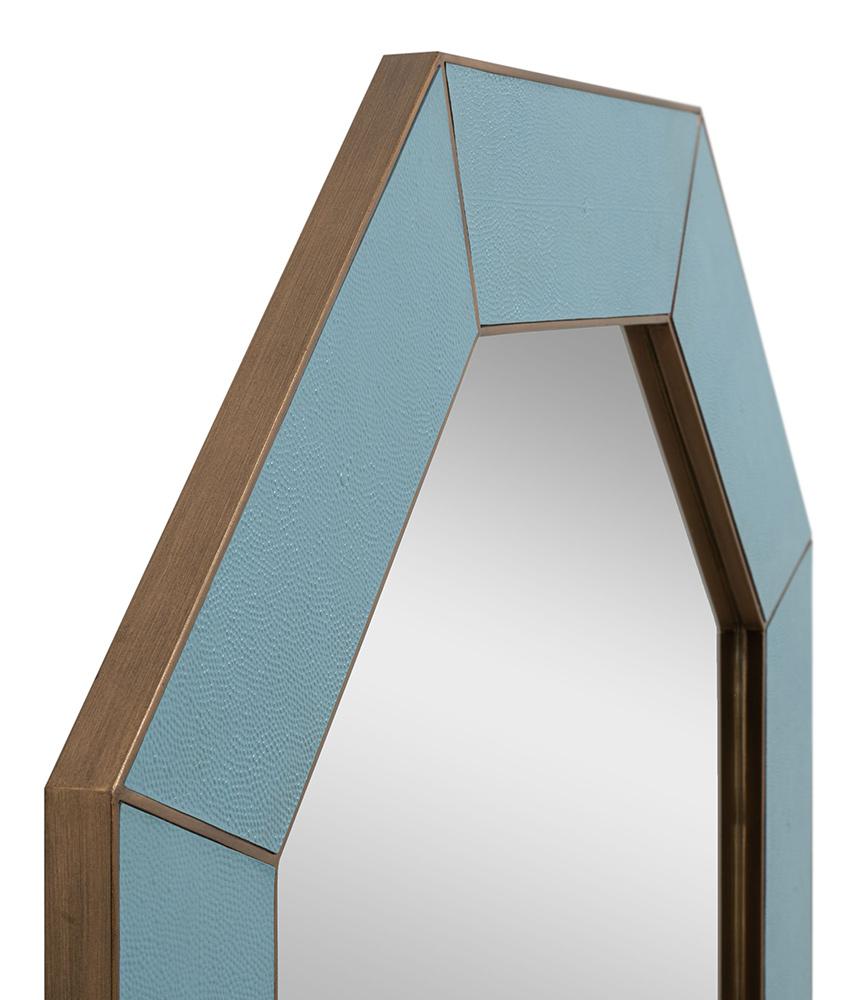 Sarreid Ltd - Eleanor Mirror,Shagreen,Chambray Blue - 54249-4 veiw 4