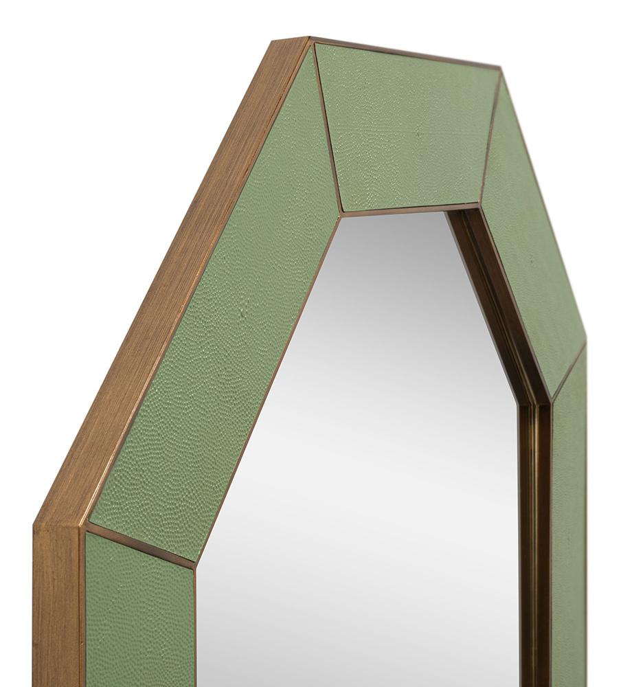Sarreid Ltd - Eleanor Mirror,Shagreen,Watercress - 54249-3 veiw 4