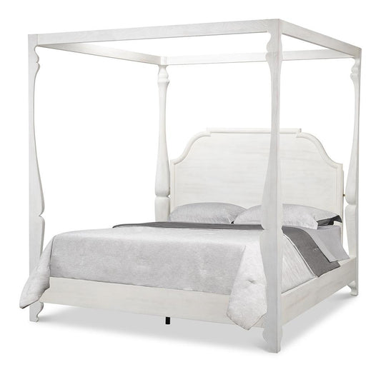 Sarreid Ltd - Madeline Bungalow Bed King Bungalow White - 53286-B veiw 1