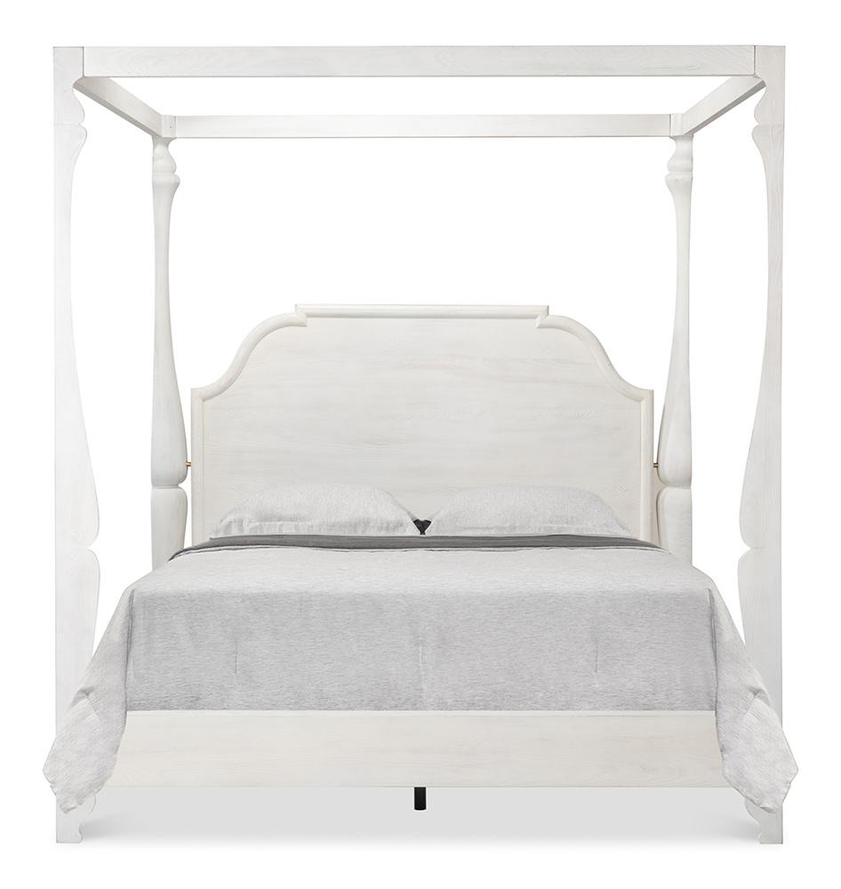 Sarreid Ltd - Madeline Bungalow Bed King Bungalow White - 53286-B veiw 2