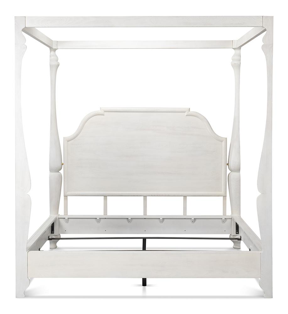 Sarreid Ltd - Madeline Bungalow Bed King Bungalow White - 53286-B veiw 3