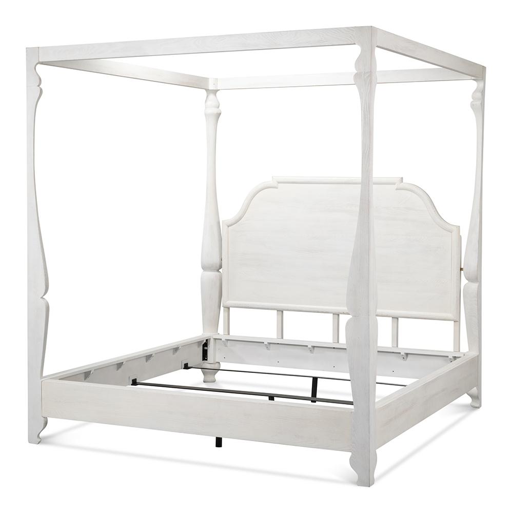 Sarreid Ltd - Madeline Bungalow Bed King Bungalow White - 53286-B veiw 4