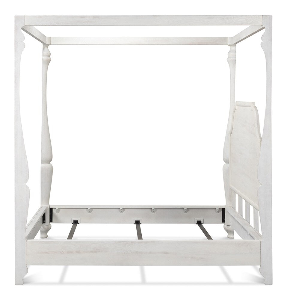 Sarreid Ltd - Madeline Bungalow Bed King Bungalow White - 53286-B veiw 5