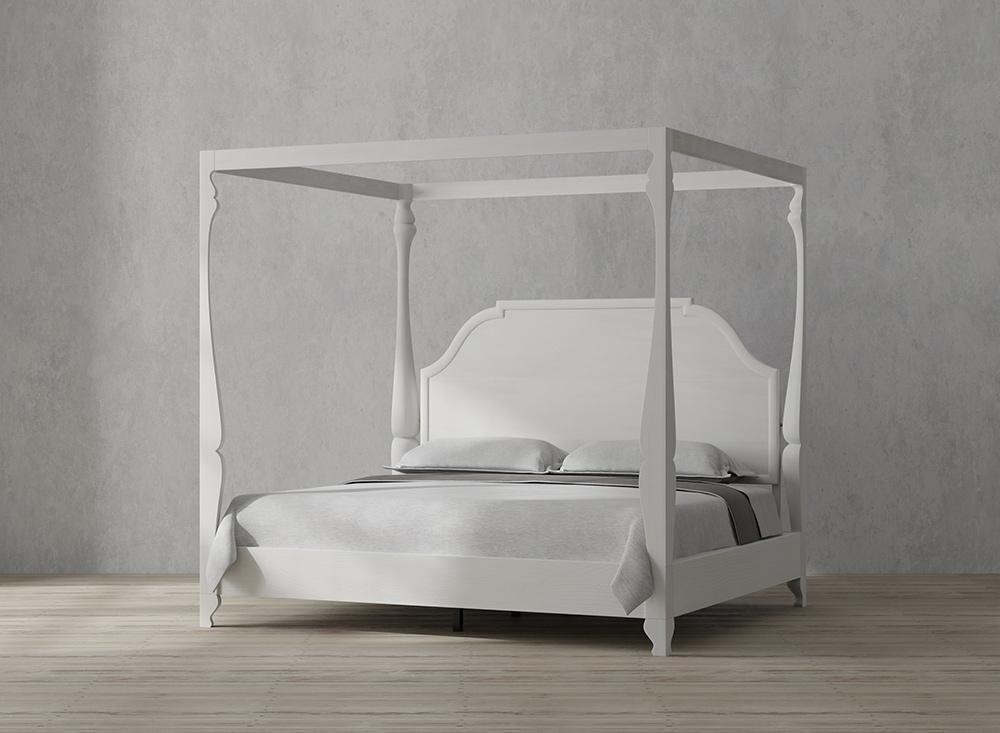 Sarreid Ltd - Madeline Bungalow Bed King Bungalow White - 53286-B veiw 7