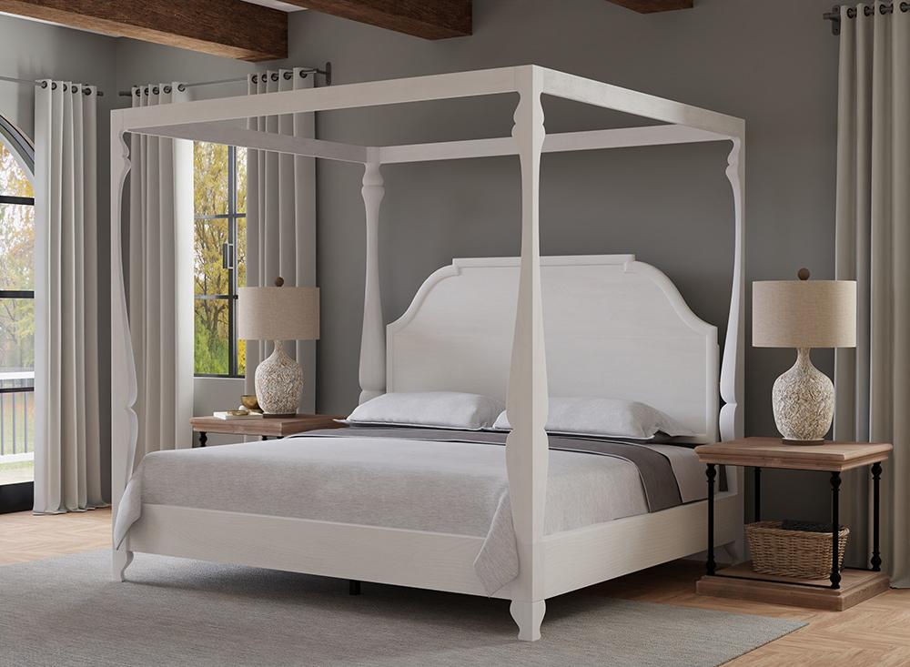 Sarreid Ltd - Madeline Bungalow Bed King Bungalow White - 53286-B veiw 8