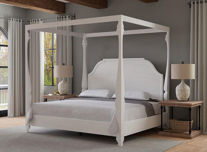 Sarreid Ltd - Madeline Bungalow Bed King Bungalow White - 53286-B veiw 8