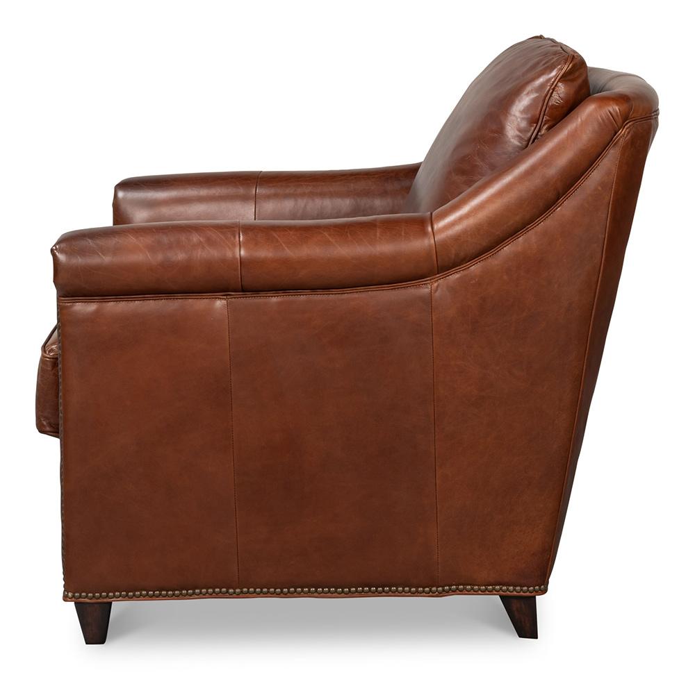 Sarreid Ltd - Vandike Arm Chair, Newark Brown - 54195 veiw 3