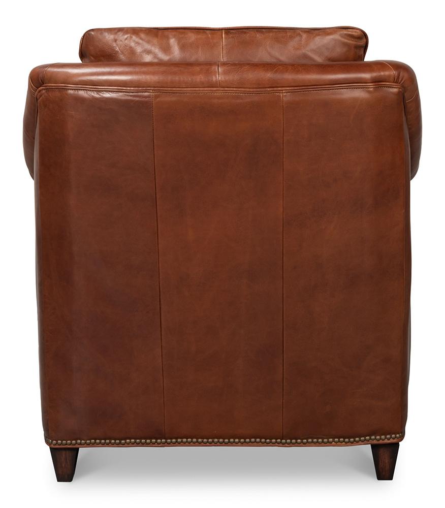 Sarreid Ltd - Vandike Arm Chair, Newark Brown - 54195 veiw 4