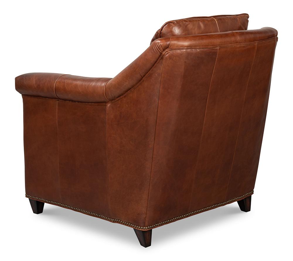 Sarreid Ltd - Vandike Arm Chair, Newark Brown - 54195 veiw 5