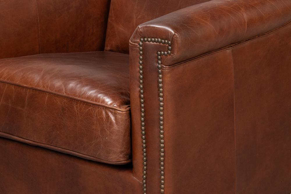 Sarreid Ltd - Vandike Arm Chair, Newark Brown - 54195 veiw 6