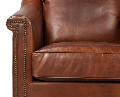 Sarreid Ltd - Vandike Arm Chair, Newark Brown - 54195 veiw 12