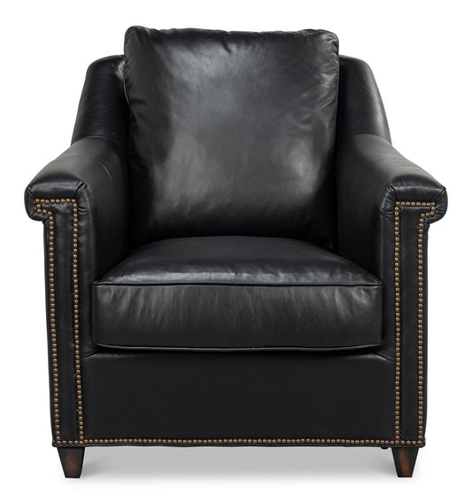 Sarreid Ltd - Vandike Arm Chair, Onyx Black - 54193 veiw 2