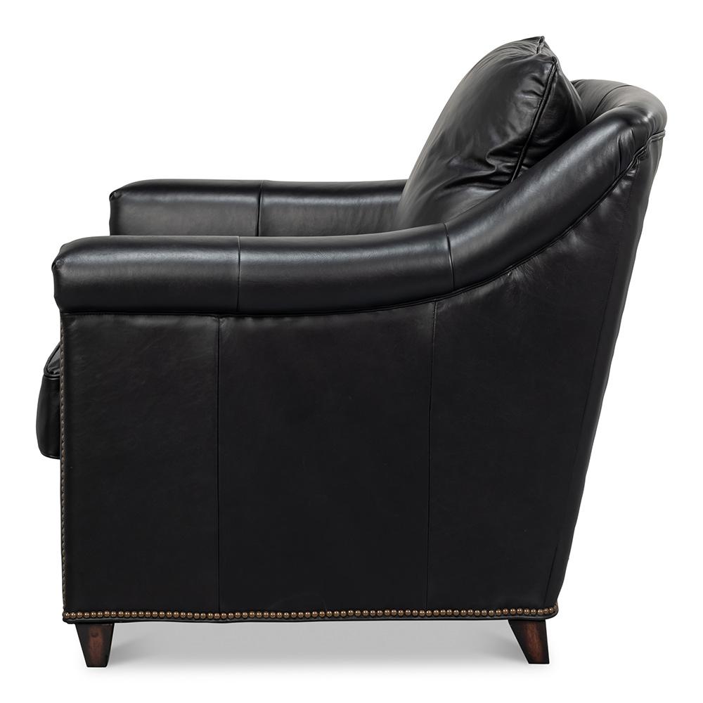 Sarreid Ltd - Vandike Arm Chair, Onyx Black - 54193 veiw 3