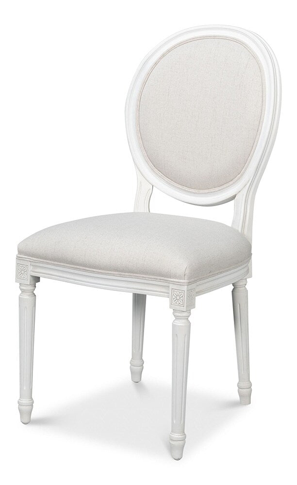 Sarreid Ltd - Hugo Oval Side Chair, Cortina White (Set of 2) - 54174 veiw 1
