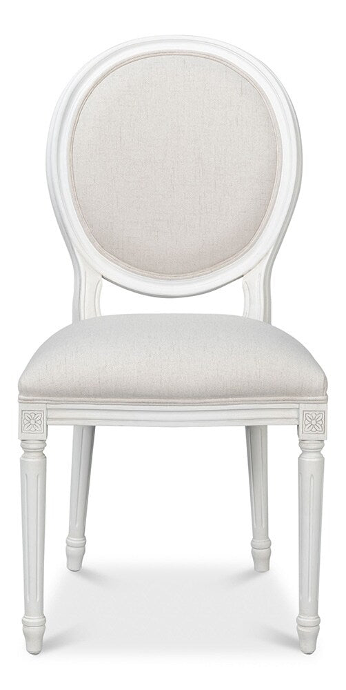 Sarreid Ltd - Hugo Oval Side Chair, Cortina White (Set of 2) - 54174 veiw 2