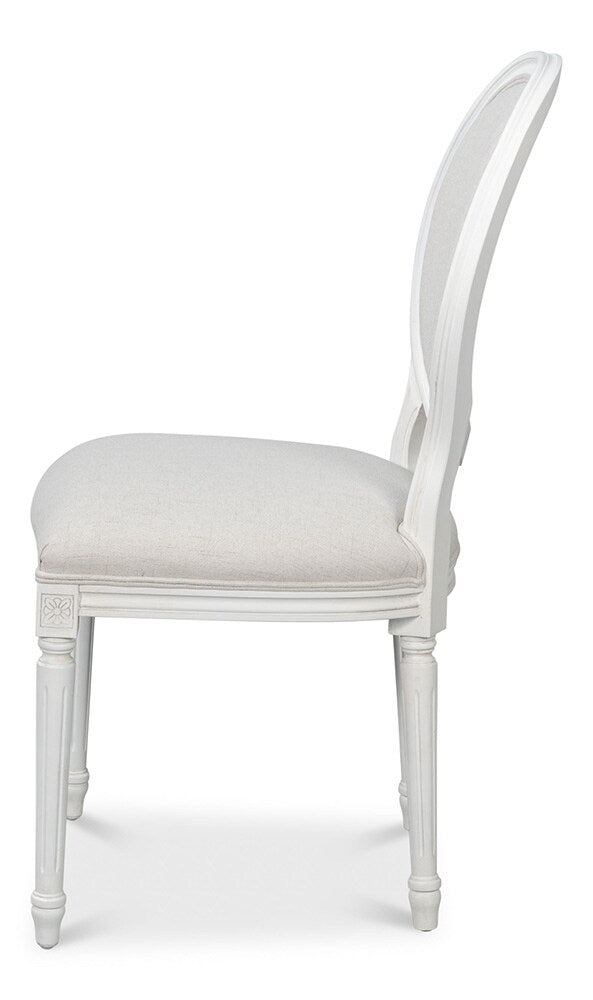 Sarreid Ltd - Hugo Oval Side Chair, Cortina White (Set of 2) - 54174 veiw 3