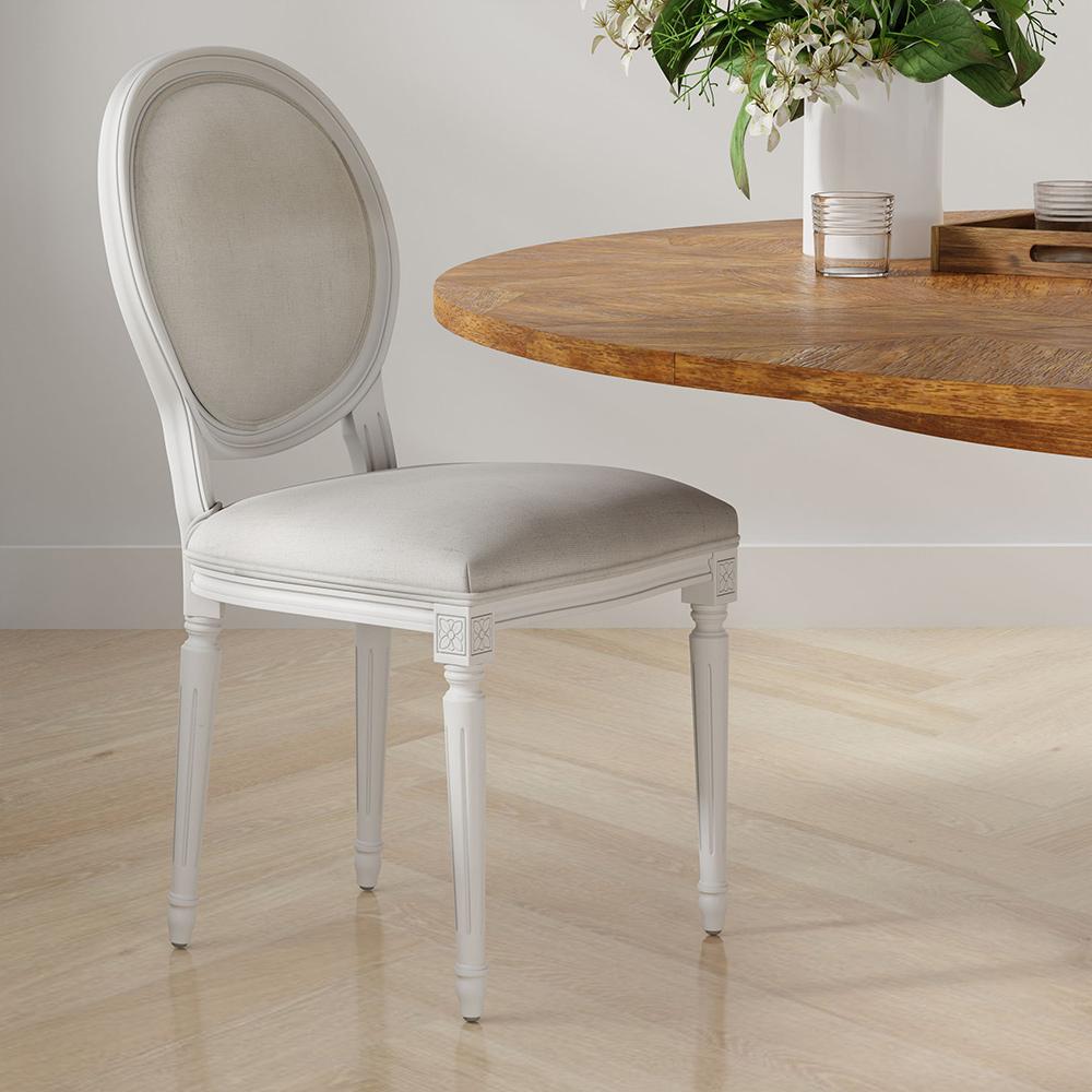 Sarreid Ltd - Hugo Oval Side Chair, Cortina White (Set of 2) - 54174 veiw 7