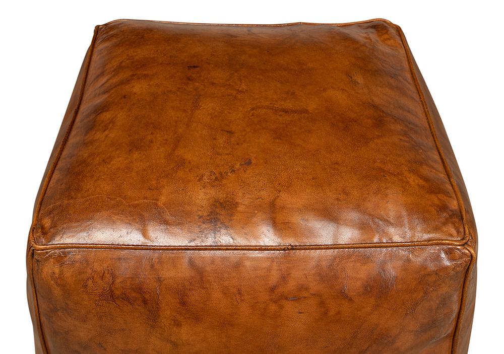 Sarreid Ltd - Sunday Afternoon Leather Cube,Natural - 26896 veiw 11