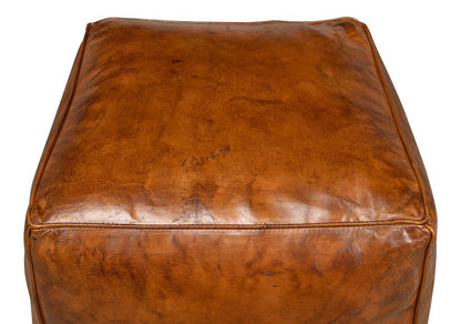 Sarreid Ltd - Sunday Afternoon Leather Cube,Natural - 26896 veiw 11
