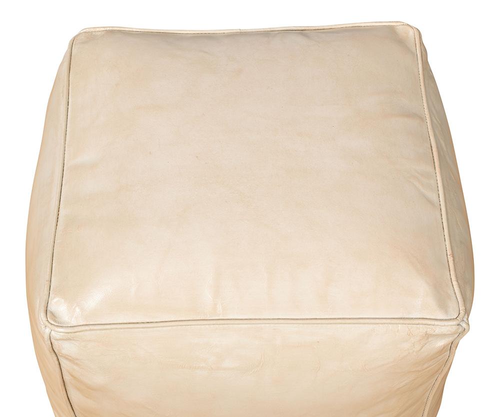 Sarreid Ltd - Sunday Afternoon Leather Cube, Taupe - 54035 veiw 4