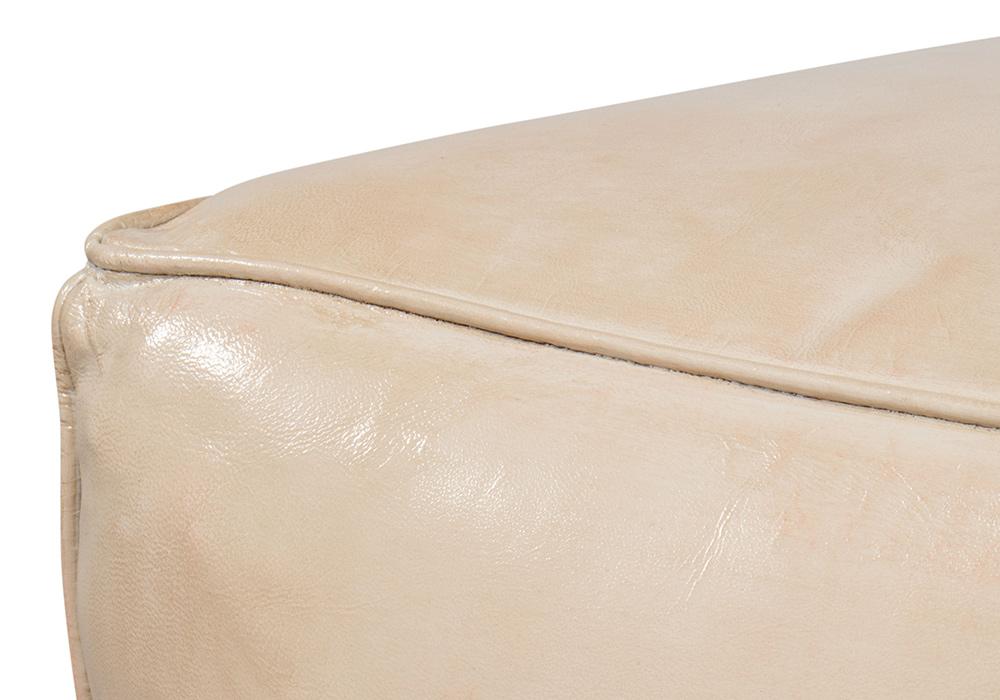 Sarreid Ltd - Sunday Afternoon Leather Cube, Taupe - 54035 veiw 5