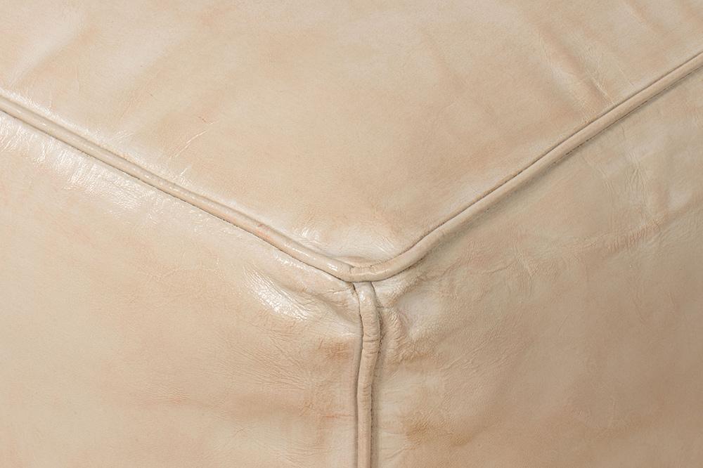 Sarreid Ltd - Sunday Afternoon Leather Cube, Taupe - 54035 veiw 6