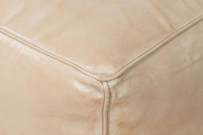 Sarreid Ltd - Sunday Afternoon Leather Cube, Taupe - 54035 veiw 6