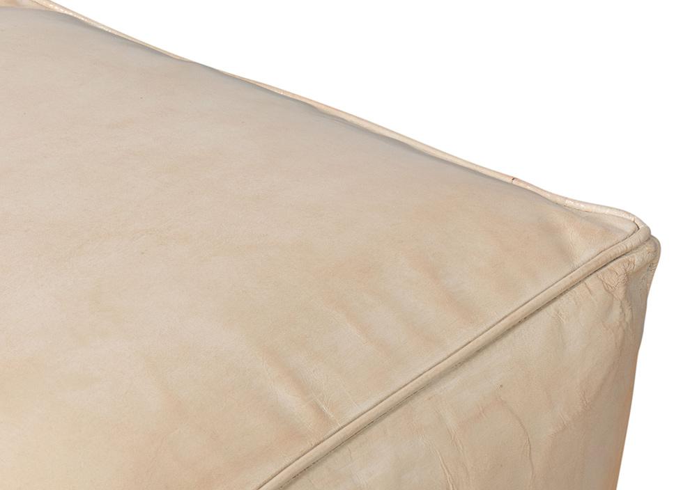 Sarreid Ltd - Sunday Afternoon Leather Cube, Taupe - 54035 veiw 9