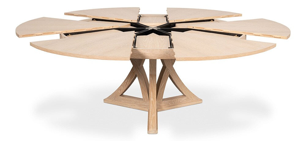 Sarreid Ltd - Casual Jupe Dining Table,Bleached Oak,M - 54196-BO veiw 3